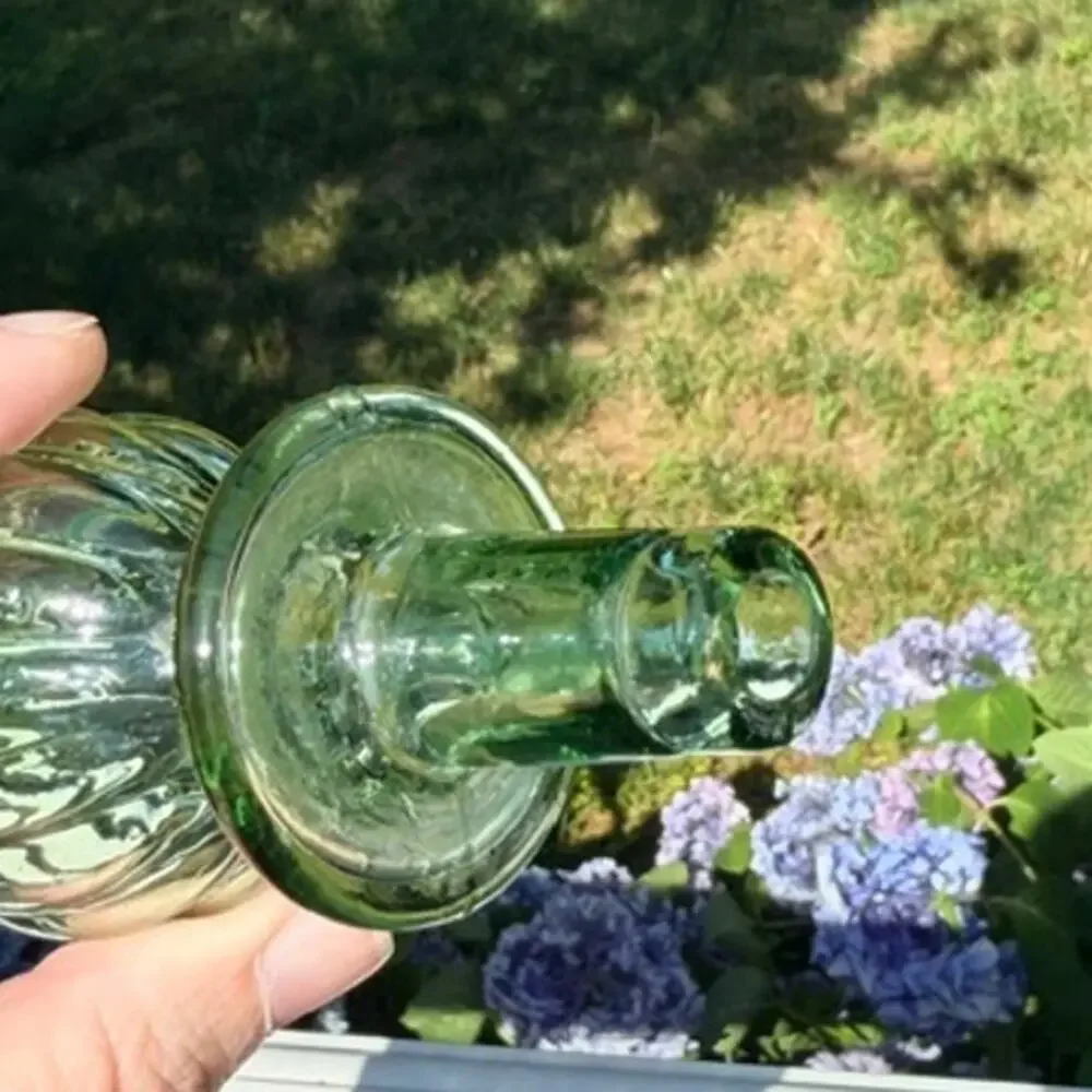 Vintage Empoli Italy Bell Pattern Green Genie Bottle Decanter